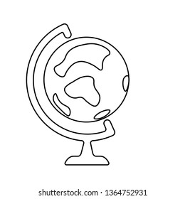 School table globe icon in thin outline style isolated on white background.