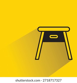 school table icon with shadow on yellow background