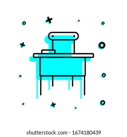 school table icon. Simple thin line, outline, glyph, flat vector of education icons for ui and ux, website or mobile application