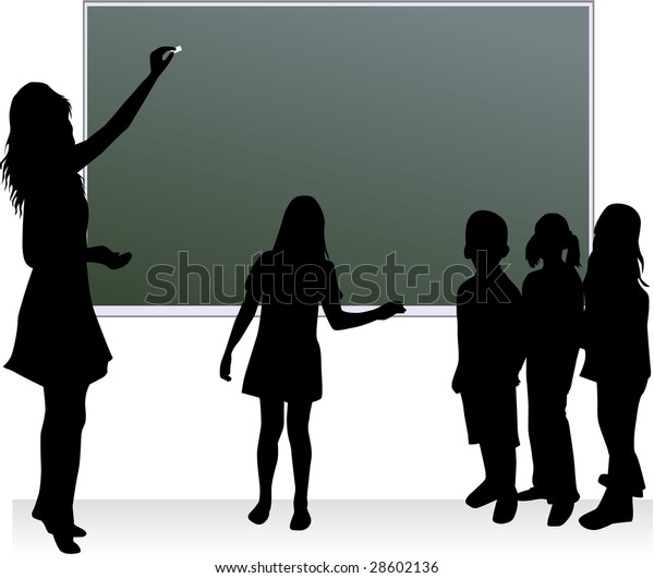 School Table Teacher Childrens Stock Vector (Royalty Free) 28602136 ...