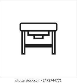 school table vector icon line template