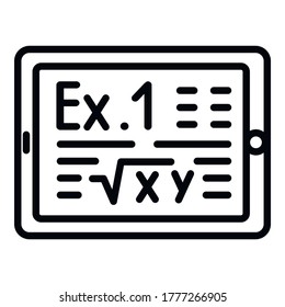 School tablet icon. Outline school tablet vector icon for web design isolated on white background