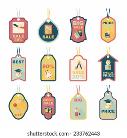 school tag flat banner background set, eps10