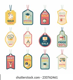 school tag flat banner background set, eps10
