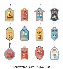 school tag flat banner background set, eps10