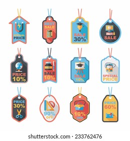 school tag flat banner background set, eps10