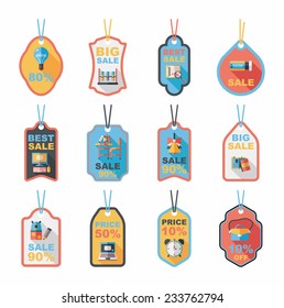 school tag flat banner background set, eps10