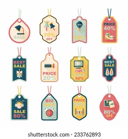 school tag flat banner background set, eps10