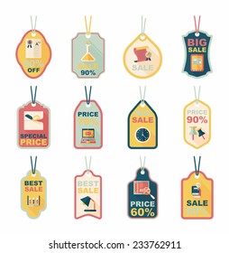 school tag flat banner background set, eps10