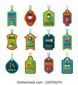 school tag flat banner background set, eps10