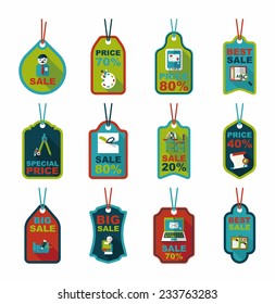 school tag flat banner background set, eps10