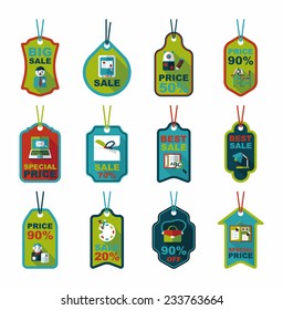 school tag flat banner background set, eps10