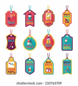 school tag flat banner background set, eps10