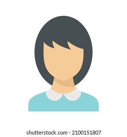 School teacher avatar icon. Flat illustration of school teacher avatar vector icon isolated on white background