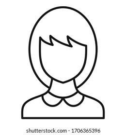 School teacher avatar icon. Outline school teacher avatar vector icon for web design isolated on white background