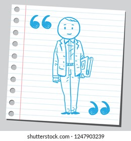 School teacher between speech quotes