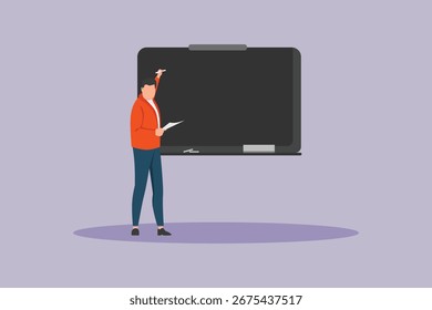 Concepto de pizarra de maestro de escuela. Ilustración vectorial plana coloreada aislada