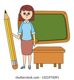 School Teacher Cartoon Stock Vector (Royalty Free) 1321975091 ...