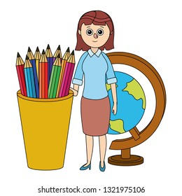 school teacher cartoon