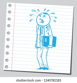 School teacher crying