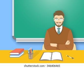 Cartoon Teacher Desk Images Stock Photos Vectors Shutterstock