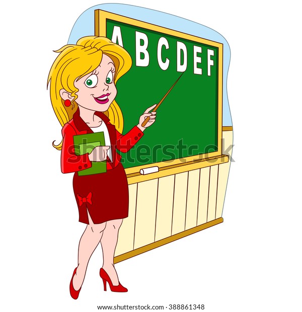 School Teacher Education Concept Cartoon Character Stock Vector ...