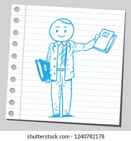 School teacher holding book