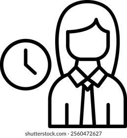 School Teacher Line Vector Icon Design