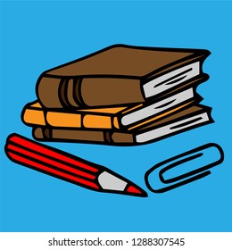 school teacher pupil board pointer notebook exercise books pencil vector image
