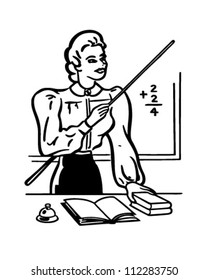 School Teacher - Retro Clipart Illustration