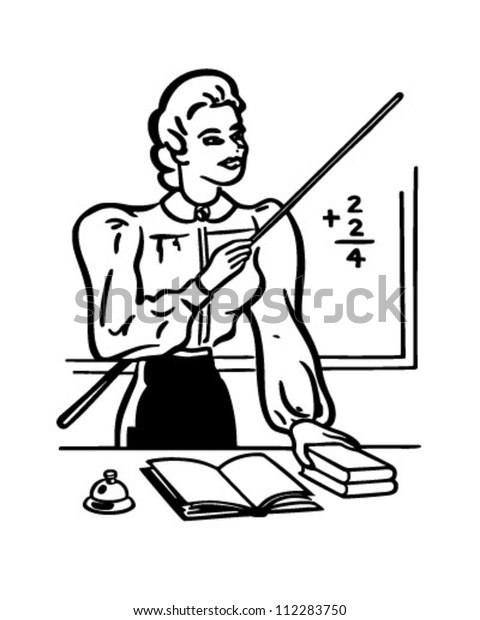 School Teacher Retro Clipart Illustration Stock Vector Royalty