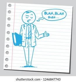 School teacher speaking blah,blah,blah...