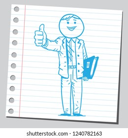 School teacher thumb up gesturing