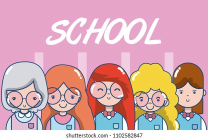 School teachers and students