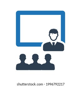 School teaching icon.online,communication (vector illustration)