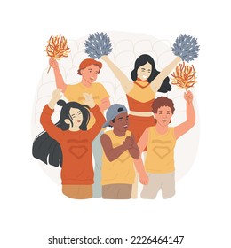 School team fans isolated cartoon vector illustration. School league, sports team, win championship, students watching game, happy crowd, socialization, high school tradition vector cartoon.