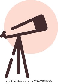 Schulteleskop, Illustration, Vektorgrafik, auf weißem Hintergrund.