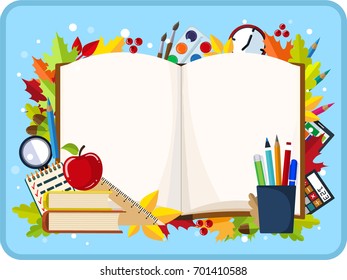 School template, open book