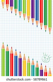 School template with pencil, element for design, vector illustration