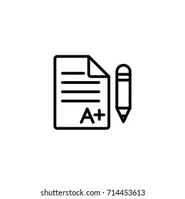 School Test Exam Black Line Icon