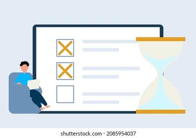 examen escolar, concepto de examen