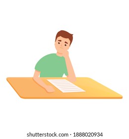 School test icon. Cartoon of school test vector icon for web design isolated on white background