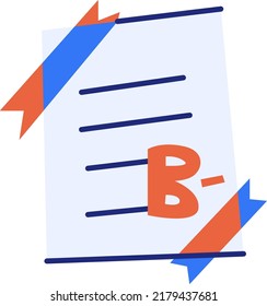 School test sheet with bad result 