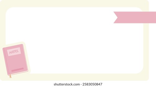 School Text Box Background Pink Cute Notepad Template