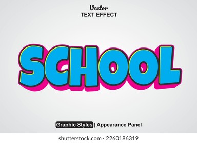 efecto de texto escolar con estilo gráfico y modificable.
