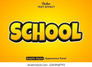 school text effect with graphic style and editable.