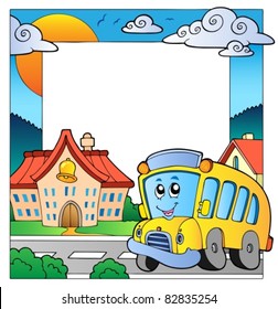 School theme frame 5 - vector illustration.