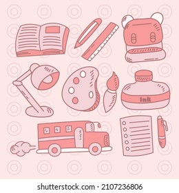 school theme hand drawn doodle art