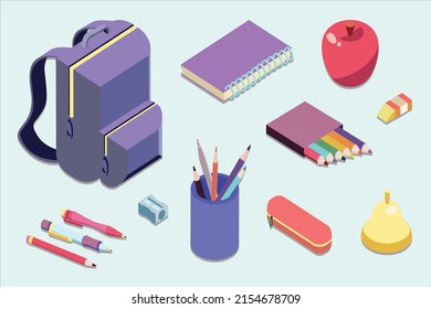 SCHOOL THEME ICONS  VECTORS SET ILLUSTRATION