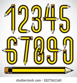 School theme, pencils design numbers, for use as design elements for blogging web page advertising